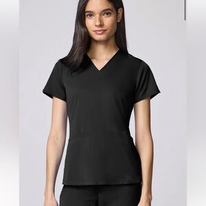 Healing Hands Black Short Sleeve V-Neck Top